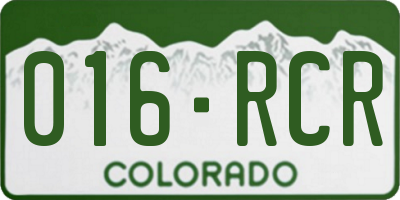 CO license plate 016RCR