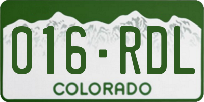 CO license plate 016RDL