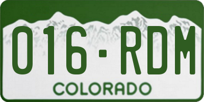 CO license plate 016RDM