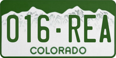 CO license plate 016REA