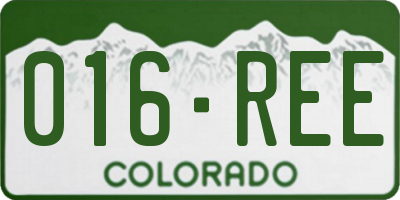 CO license plate 016REE
