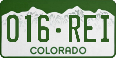 CO license plate 016REI