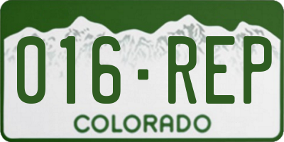 CO license plate 016REP
