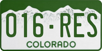CO license plate 016RES