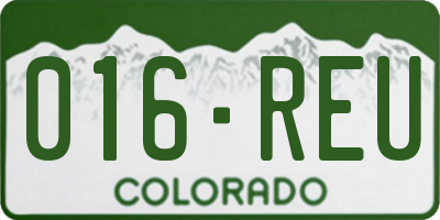 CO license plate 016REU