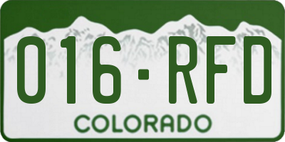 CO license plate 016RFD