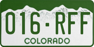 CO license plate 016RFF