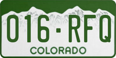 CO license plate 016RFQ
