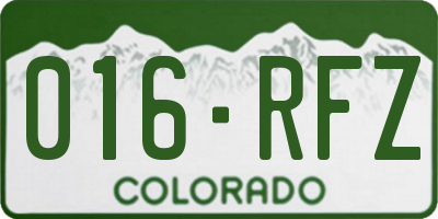 CO license plate 016RFZ