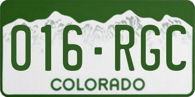 CO license plate 016RGC