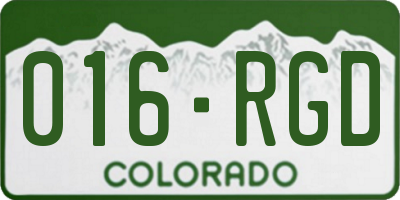 CO license plate 016RGD