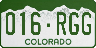 CO license plate 016RGG