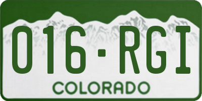 CO license plate 016RGI