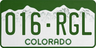 CO license plate 016RGL