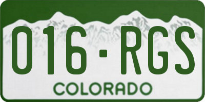 CO license plate 016RGS