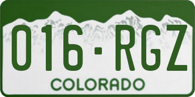 CO license plate 016RGZ