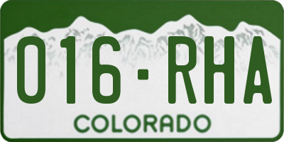 CO license plate 016RHA
