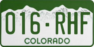 CO license plate 016RHF