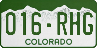 CO license plate 016RHG