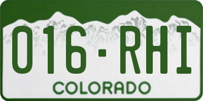 CO license plate 016RHI