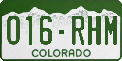 CO license plate 016RHM
