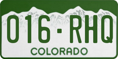 CO license plate 016RHQ
