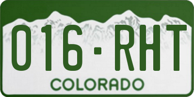 CO license plate 016RHT