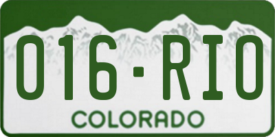 CO license plate 016RIO