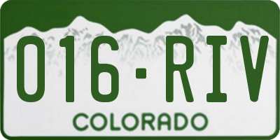CO license plate 016RIV