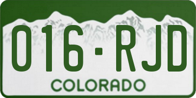 CO license plate 016RJD