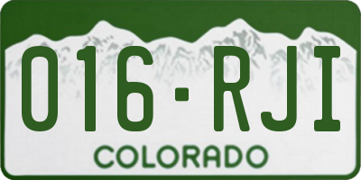 CO license plate 016RJI