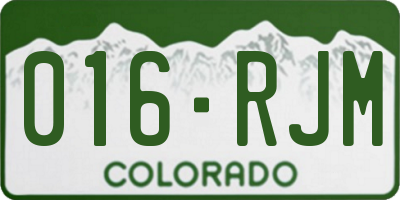 CO license plate 016RJM