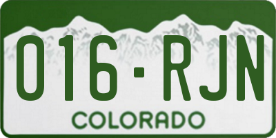 CO license plate 016RJN