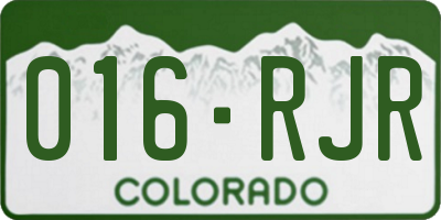 CO license plate 016RJR