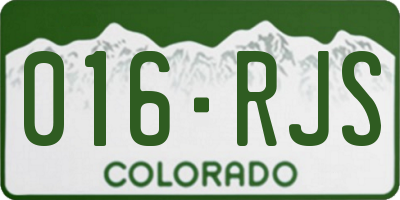 CO license plate 016RJS