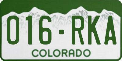 CO license plate 016RKA