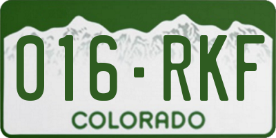 CO license plate 016RKF