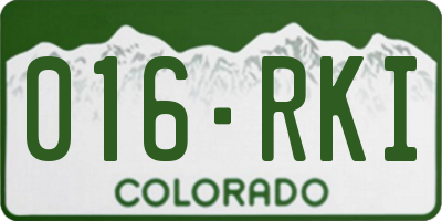 CO license plate 016RKI