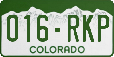 CO license plate 016RKP