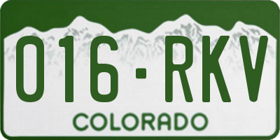 CO license plate 016RKV
