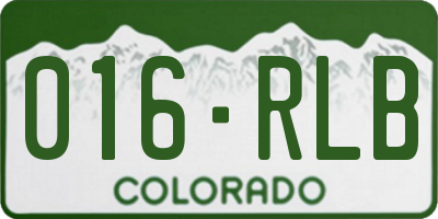CO license plate 016RLB