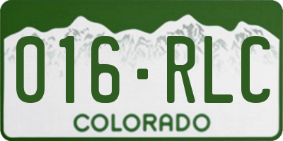 CO license plate 016RLC