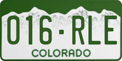 CO license plate 016RLE