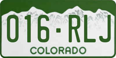 CO license plate 016RLJ