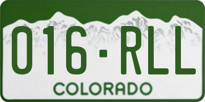 CO license plate 016RLL