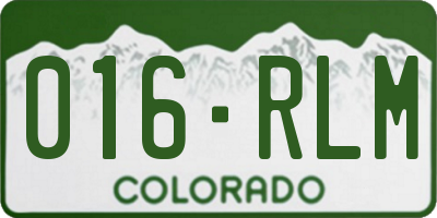 CO license plate 016RLM