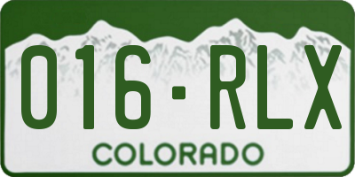 CO license plate 016RLX