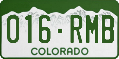 CO license plate 016RMB