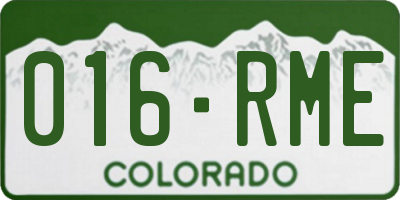 CO license plate 016RME