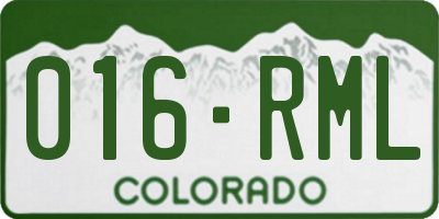 CO license plate 016RML